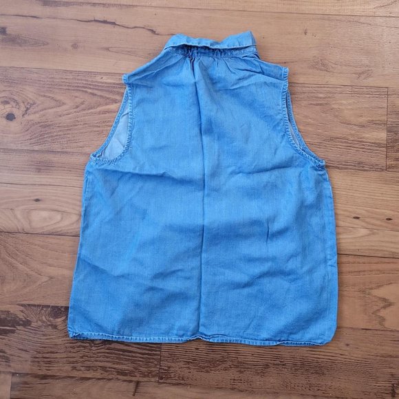 A New Day Medium Denim Color Button Up Sleeveless Tank - Size XS - Picture 2 of 3